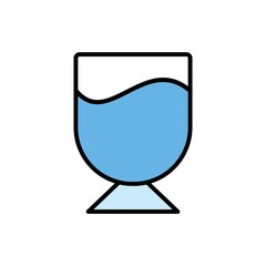 Drink Glasses Flat Icon Color Design Vector Template Illustration