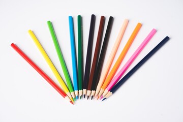 color pencil with a white background on the side of the frame and there is a blank space for writing. frame concept