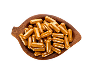 Turmeric Capsule isolated on white background