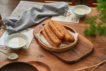 Youtiao is tipical Chinese breakfast