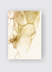 Alcohol ink vector texture banner. Fluid ink abstract background.