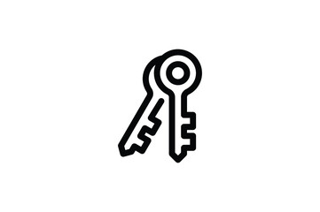 Real Estate Outline Icon - Access Key
