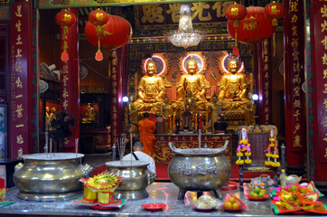 Bangkok, Thailand - Leng Nei Yi, Chinese Buddhist Temple Worshippers