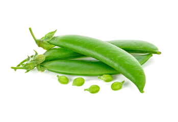 fresh green peas isolated on a white background