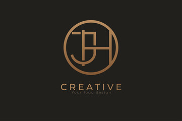 Abstract initial letter J and H logo, usable for branding and business logos, Flat Logo Design Template, vector illustration