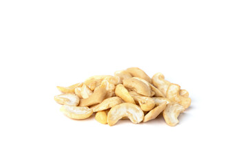 Cashews isolated on white background.