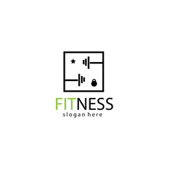 Obraz premium fitness logo creative illustration barbell company template vector design