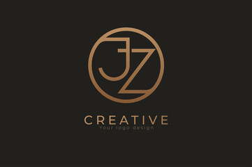 Abstract initial letter J and Z logo, usable for branding and business logos, Flat Logo Design Template, vector illustration