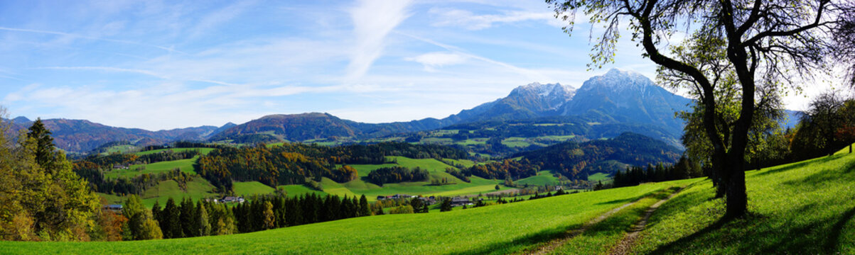 panoramic view of a mountain landscape near windischgarsten, upper austria
