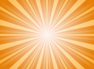 Obraz premium Sunlight rays horizontal background. Bright orange color burst background.