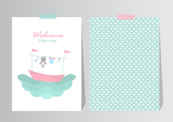 baby shower invitations cards, poster, greeting, template,Vector illustrations