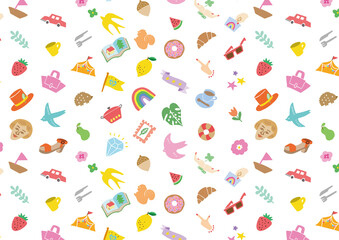 らくがきイラスト_模様_シームレス