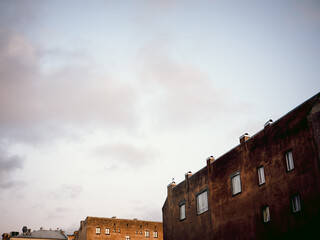 Old building tops in a small town