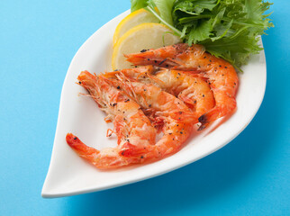 ソフトシェルシュリンプ　海老　オリーブソテェ