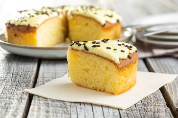 Piece of lemon cake