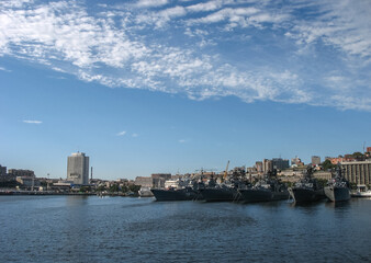 Fototapeta premium Vladivostok city scape view from the sea