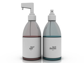 3d rendering Antiseptic hand sanitizer,Antibacterial hand sanitizer,Realistic spray bottle with antibacterial liquid
