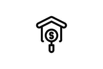 Real Estate Outline Icon - Search Payment