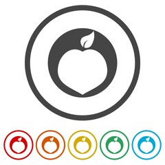 Peach ring icon, color set