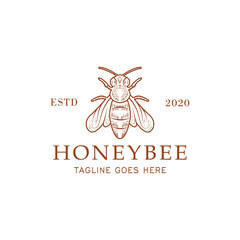 Honey Bee cultivation logo design Vector