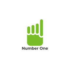 abstract number one hand palm bar chart finance symbol logo vector