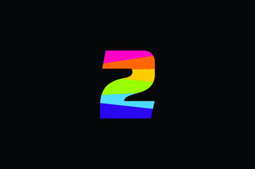 Rainbow Color Number Two vector background 