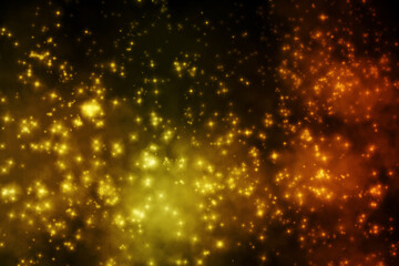 Abstract image of Golden lighting gradient background with smoke.