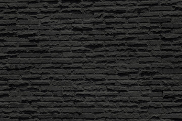 Abstract black brick wall grunge texture background for interior decoration.