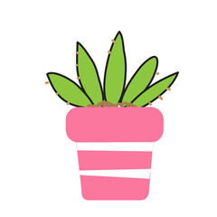 cute cactus cartoon on white background. Vector