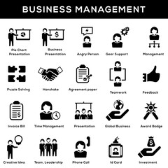 Business Management Icon Set 10 - Black Series