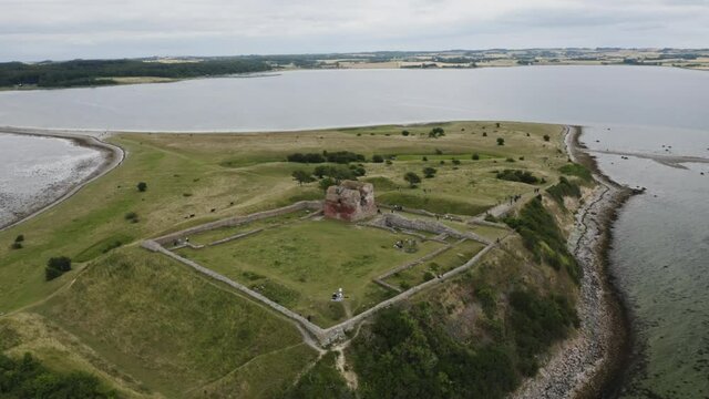 Historical Shot of Kalo Ruins in Jutland, Denmark