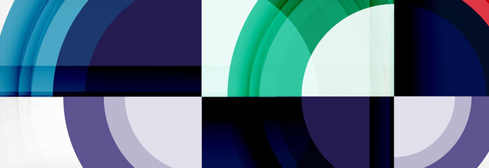 Round shapes, triangles and circles. Modern abstract background