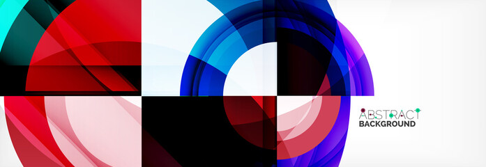 Round shapes, triangles and circles. Modern abstract background