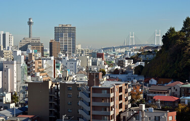Naklejka premium イタリア山より横浜市内眺望