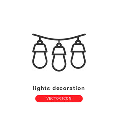 light decoration icon vector illustration. light decoration icon outline design.