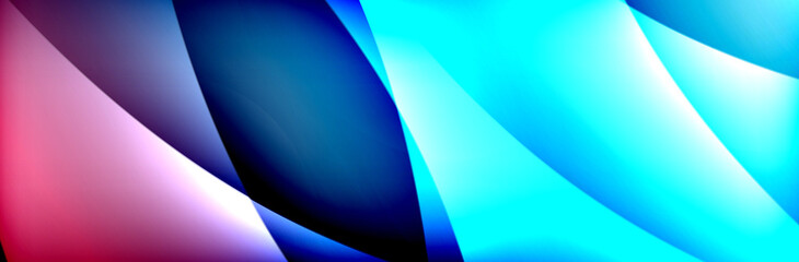 Fluid gradient neon color waves, vector abstract background