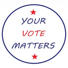 Your Vote Matters text sign on dark background. Vote elections concept. Make the political choice. 