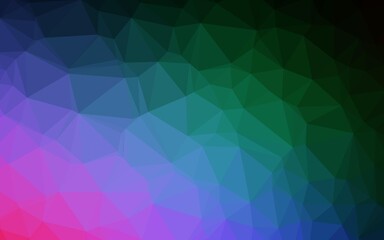 Fototapeta premium Dark Multicolor, Rainbow vector blurry triangle texture.