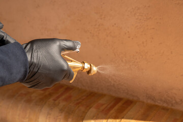 Professional disinfecting corners of a home for the prevention of bacteria, viruses