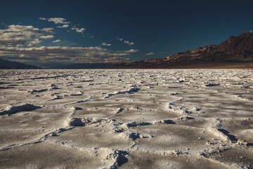 Death Valley drop to 282 feet below sea level at Badwater Basin, the lowest point in North America salt flat