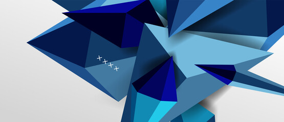 3d low poly abstract shape background vector illustration