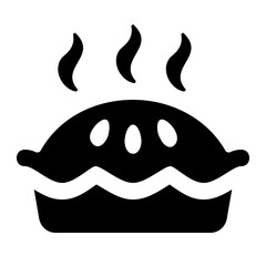 Hot Pie Glyph Icon Vector