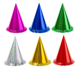 Colorful party hats set