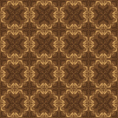 Beautiful flower motifs concept on Java batik with blend gold and brown color design.