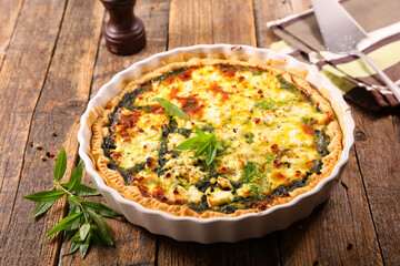 quiche- vegetable quiche with cream and cheese