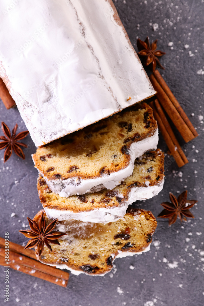 Wall mural traditional stollen fruit and spices