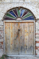Door of an Old House in Trilye District, Bursa, Turkey