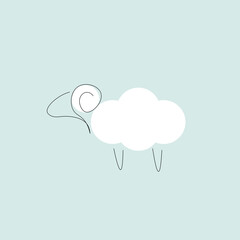 Sheep cartoon animal background. Vector illustration