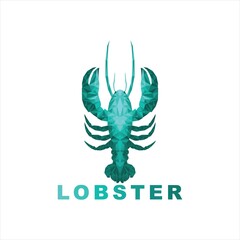 Lobster Geometric Triangle Logo Icon Design, Lobster Triangle