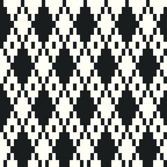 Geometric black and white pattern pixel art style. Isolated vector monochrome illustration. 8-bit. Design for carpet or clothes, stickers, logo, web and mobile app.